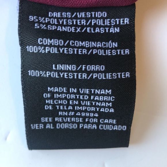 R&M RICHARDS DRESSES - RUFFLE DRESS Burgundy size 12 - Picture 6 of 6